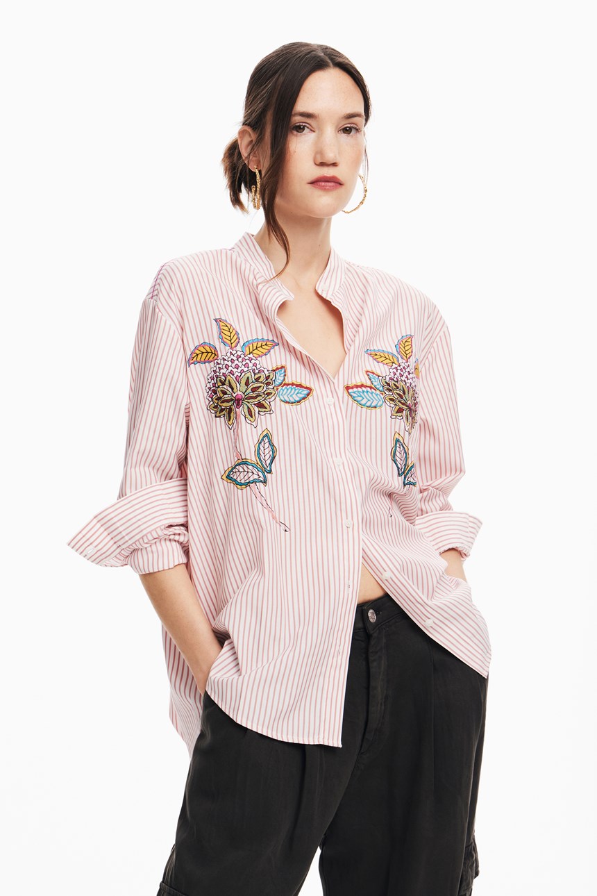 STRIPED FLORAL SHIRT